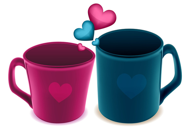 Tazas de café en el amor
 - Foto, imagen