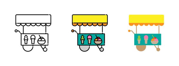 Sokak Dondurmacısı simgesi web tasarımı için beyaz arkaplanda izole edildi  - Vektör, Görsel
