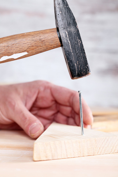 hammer and nail - Foto, afbeelding