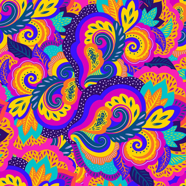 Funky colorful seamless psychedelic texture for decoration and design. - Διάνυσμα, εικόνα