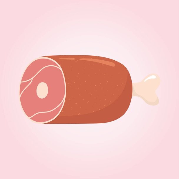 ham leg meat food, grocery purchases - Vector, Image