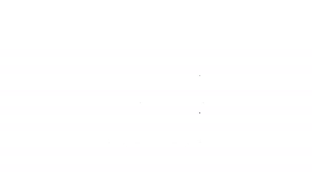 Zwarte lijn Magneetpictogram geïsoleerd op witte achtergrond. Hoefijzermagneet, magnetisme, magnetiseren, aantrekking. 4K Video motion grafische animatie - Video