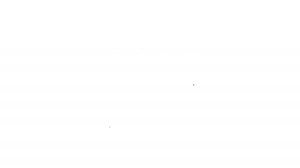 Μαύρη γραμμή Πινακίδα υπαίθρια διαφήμιση με κείμενο Ξενοδοχείο εικονίδιο απομονώνονται σε λευκό φόντο. 4K Γραφική κίνηση κίνησης βίντεο - Πλάνα, βίντεο