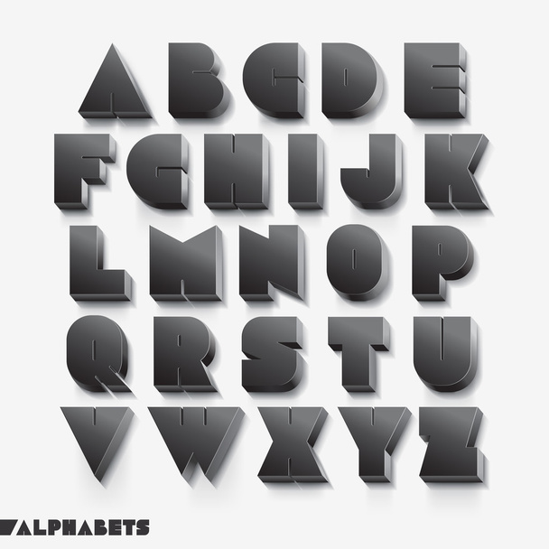 3D alphabet number - Vector, Image