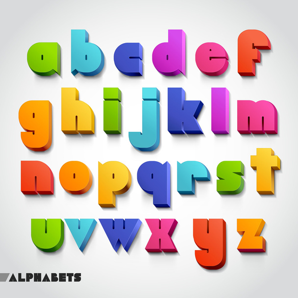 3D alphabet number colorful - Vector, Image