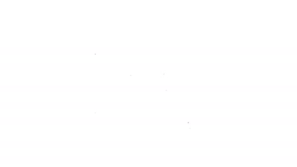 Fekete vonal Fogoly ikon elszigetelt fehér háttérrel. 4K Videó mozgás grafikus animáció - Felvétel, videó
