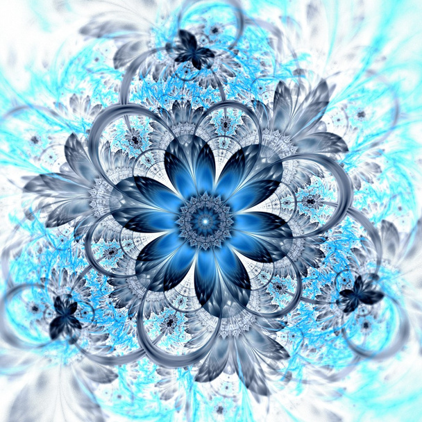 tmavě modrá fialová černá fraktální květ - Fotografie, Obrázek