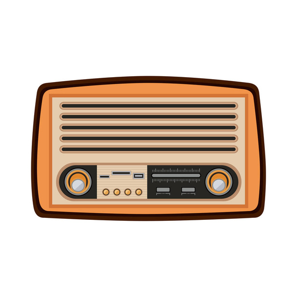 oud retro radio apparaat icoon - Vector, afbeelding