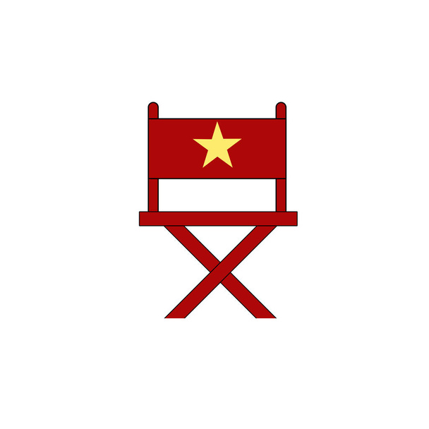 icona della sedia del regista cinematografico simbolo piatto. Illustrazione isolato  - Foto, immagini