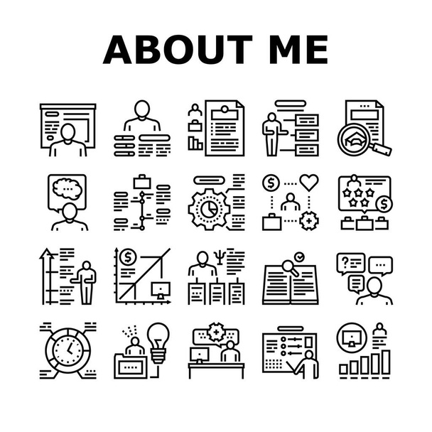 About Me Presentation Collection Icons Set Vector - Vector, Image