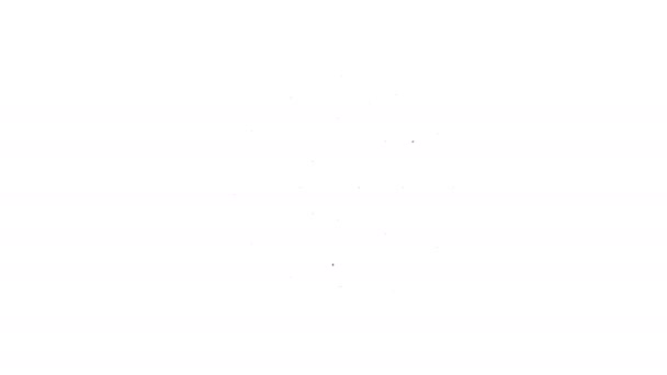 Ligne noire Icône de volant de navire isolé sur fond blanc. Animation graphique de mouvement vidéo 4K - Séquence, vidéo