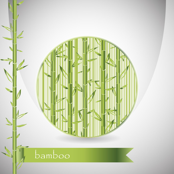 Background with bamboo in circle - Διάνυσμα, εικόνα