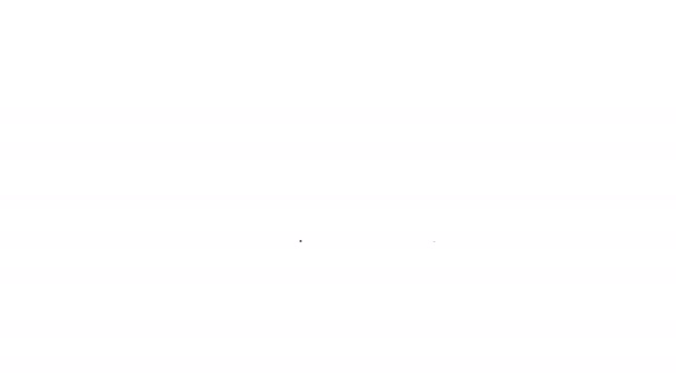 Μαύρο εικονίδιο αεροπορικού εισιτηρίου γραμμής που απομονώνεται σε λευκό φόντο. Αεροπορικό εισιτήριο. 4K Γραφική κίνηση κίνησης βίντεο - Πλάνα, βίντεο