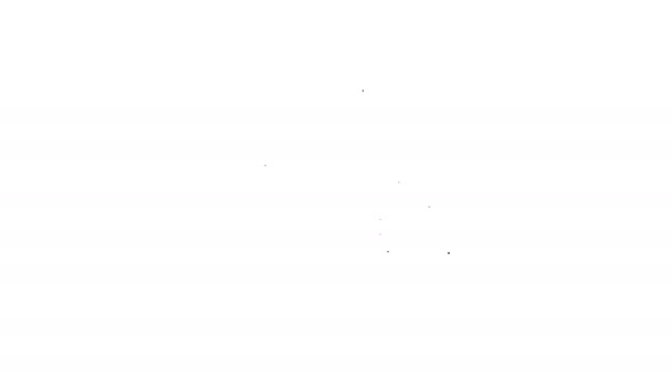 Línea negra Icono de la bolsa Sport aislado sobre fondo blanco. Animación gráfica de vídeo 4K - Metraje, vídeo