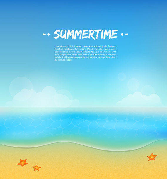 Summer background with sand and water - Vetor, Imagem