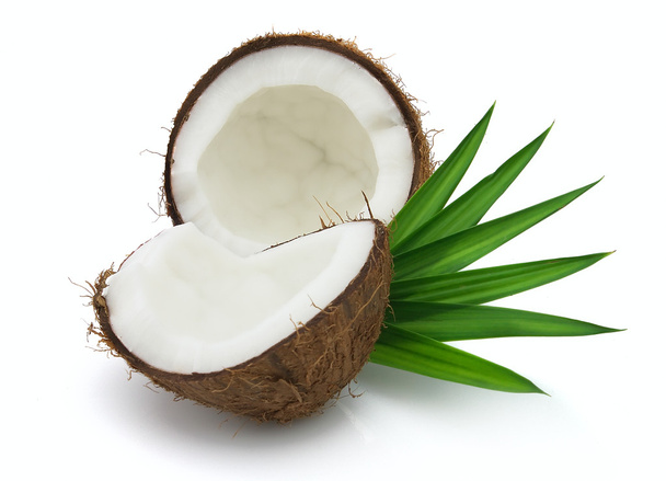 Coconut with leaves - Foto, Imagen