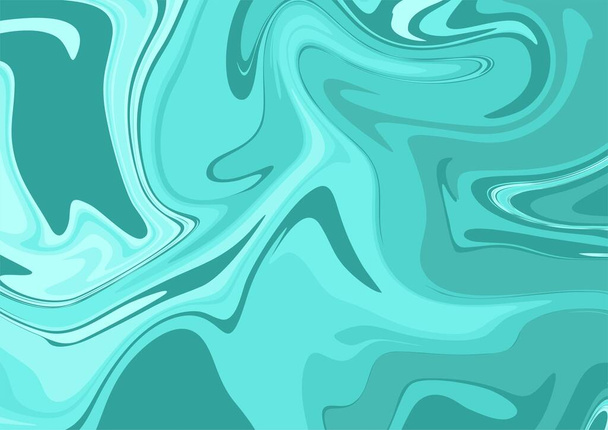 blauw aqua menthe water vloeistof oppervlak artistiek psychedelisch stijl achtergrond vector illustratie - Vector, afbeelding