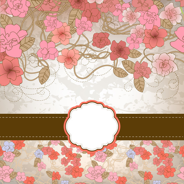 floral card template - Vector, afbeelding