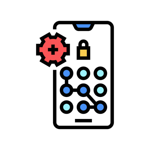 Bildschirmsperre Passwort Farbe Symbol Vektor Abbildung - Vektor, Bild