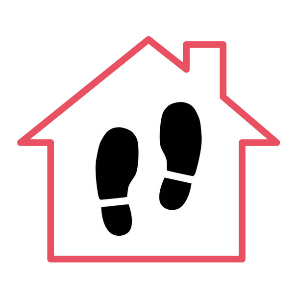 Icono de la estancia en casa, símbolo de la casa, la cuarentena covid virus vector ilustración aislada sobre fondo blanco . - Vector, Imagen