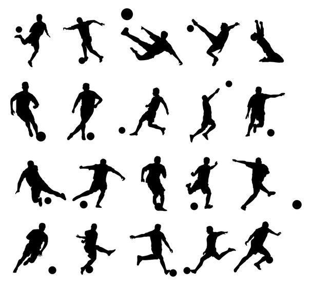 20 Fußballpositionen Silhouette - Foto, Bild