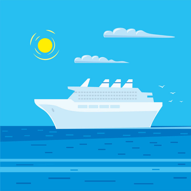 illustration of the passenger cruise liner  - Vector, Imagen