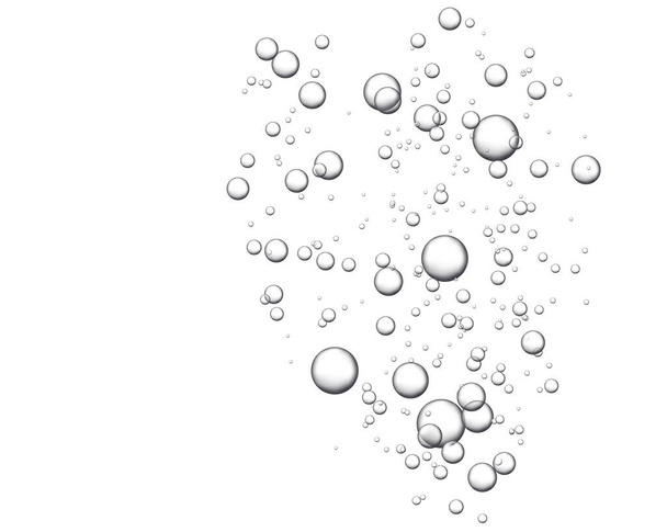 Vector frisdrank geïsoleerd op witte achtergrond. De textuur van de luchtbellen. Natrium. Cirkels gaan omhoog. - Vector, afbeelding