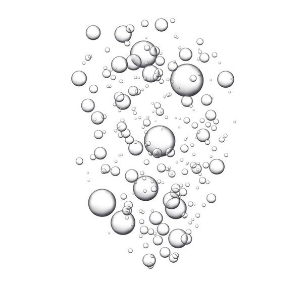 Vektorový nápoj izolovaný na bílém pozadí. Struktura vzduchových bublin. Sodovka. Kruhy se zvedají - Vektor, obrázek