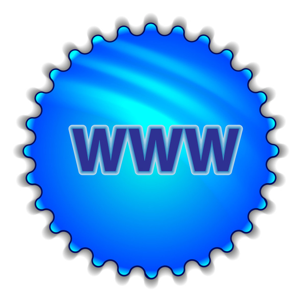 Gran botón azul etiquetado "WWW
" - Vector, Imagen