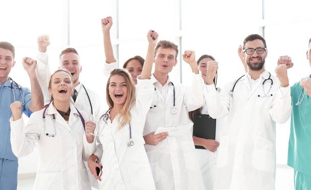 group of happy medical professionals. photo with copy space - 写真・画像