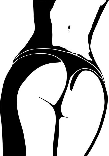 Young buttocks in lingerie, vector - Vector, Image