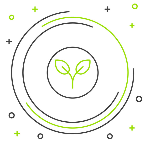 Line Bio brandstof pictogram geïsoleerd op witte achtergrond. Eco bio. Groene omgeving en recycling. Kleurrijk concept. Vector. - Vector, afbeelding