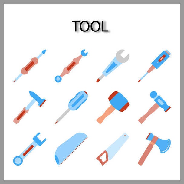 tool icon set geïsoleerd op witte achtergrond voor web design - Vector, afbeelding