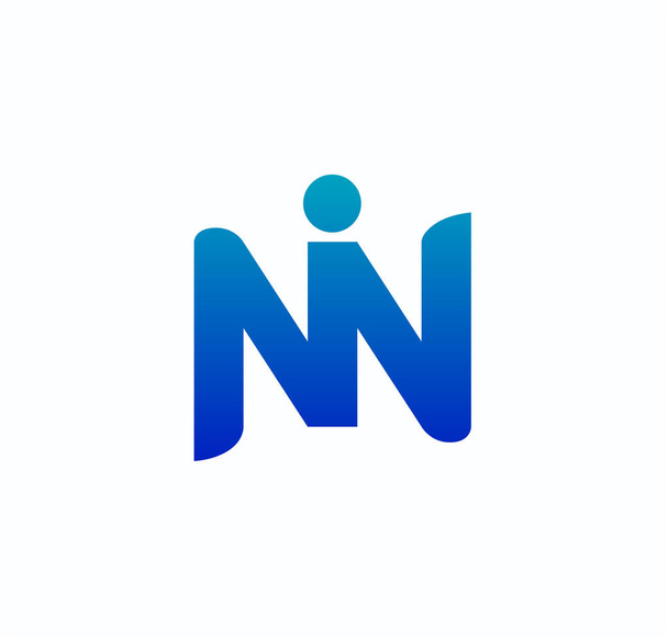 NIN písmena modrý vektor loga. Monogram spojení NIN - Vektor, obrázek