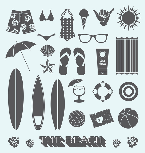 vektor készlet: beach szórakoztató objektumok - Vektor, kép