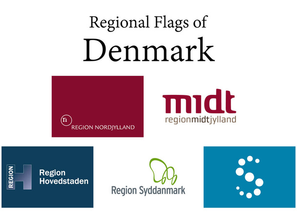 Sammlung dänischer Regionalfahnen - Vektor, Bild