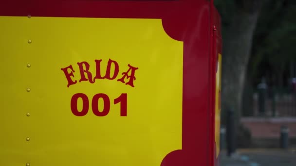 The Name and Number Frida 001 for a Red and Yellow Tram - Materiał filmowy, wideo