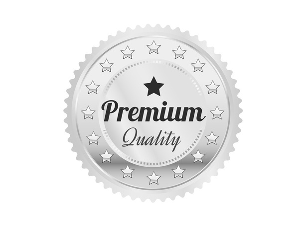 Σήμα ποιότητας ασημένια Premium - Διάνυσμα, εικόνα