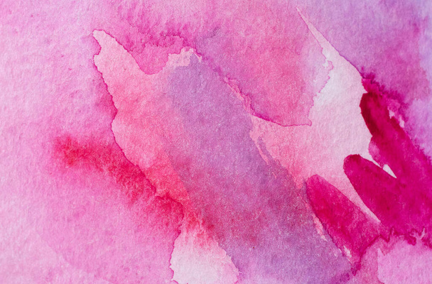 Magenta Paper Texture. Background, pink watercolor splash hand drawn - Фото, изображение