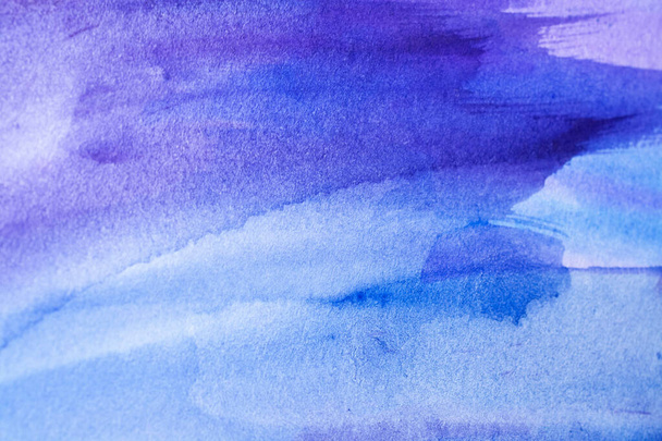 aquarelas azuis na textura do papel, design de fundo, elemento pintado à mão - Foto, Imagem