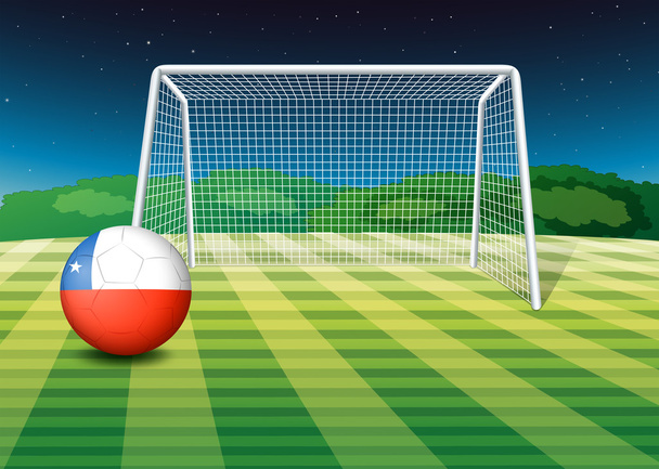 футбольний м'яч з прапор Чилі - Вектор, зображення