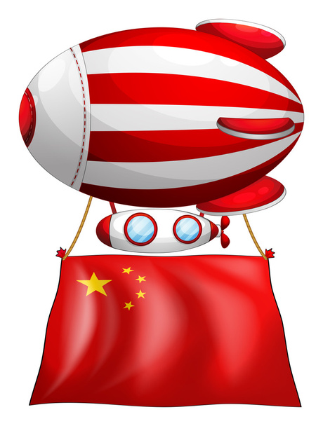 A balloon with the Chinese flag - Vector, Image