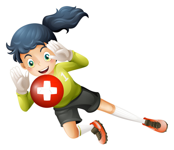 A soccer player with the flag of Switzerland - Vector, Image