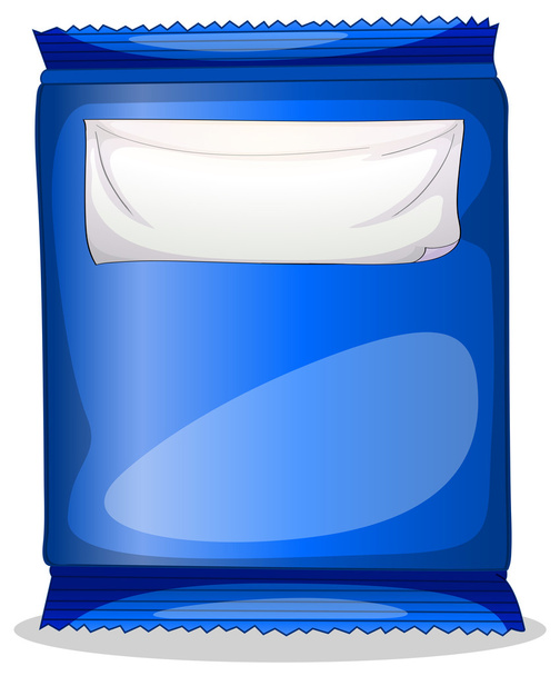 een blauwe verpakking met een lege sjabloon voor label - Vector, afbeelding