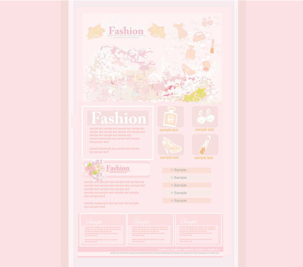 Fashion shopping Website template - Διάνυσμα, εικόνα