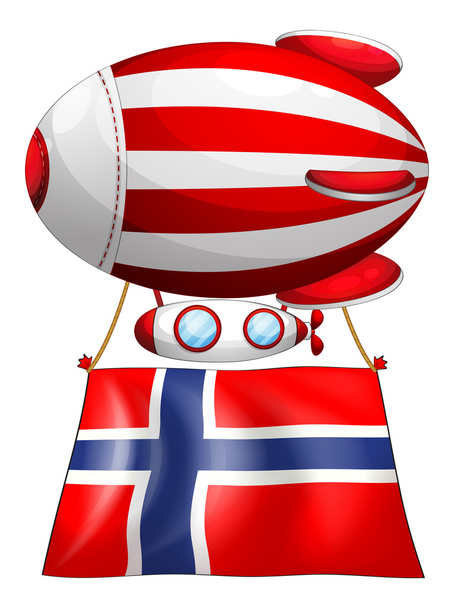 Un globo flotante con la bandera de Noruega
 - Vector, imagen
