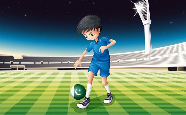 パキスタンのフラグとボールを使用して、サッカー選手 - ベクター画像