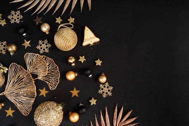 black and golden christmas - Photo, Image