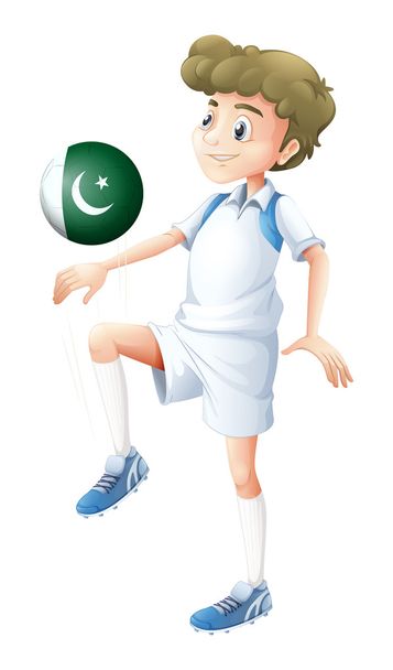 bir oyuncu topu pakistan bayrağı ile kullanma - Vektör, Görsel