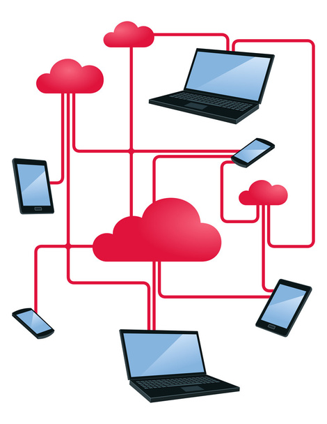Cloud networking - Vector, Image